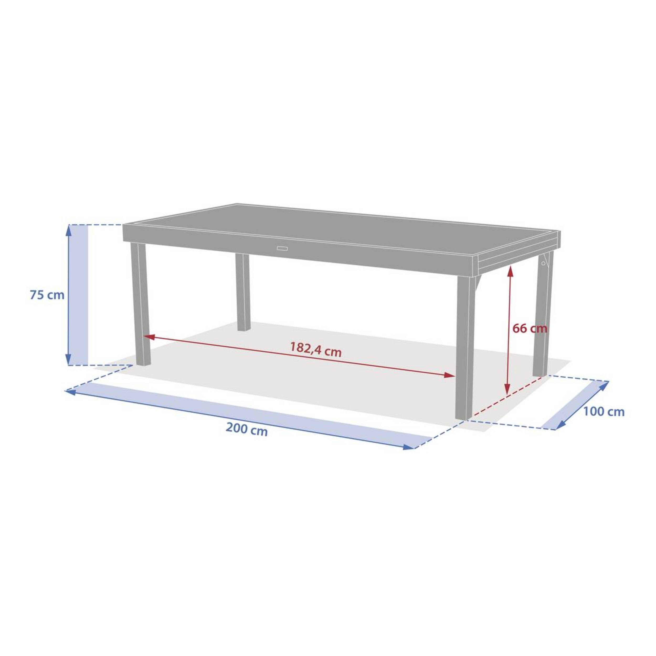 Table de jardin 12 places Piazza extensible argile