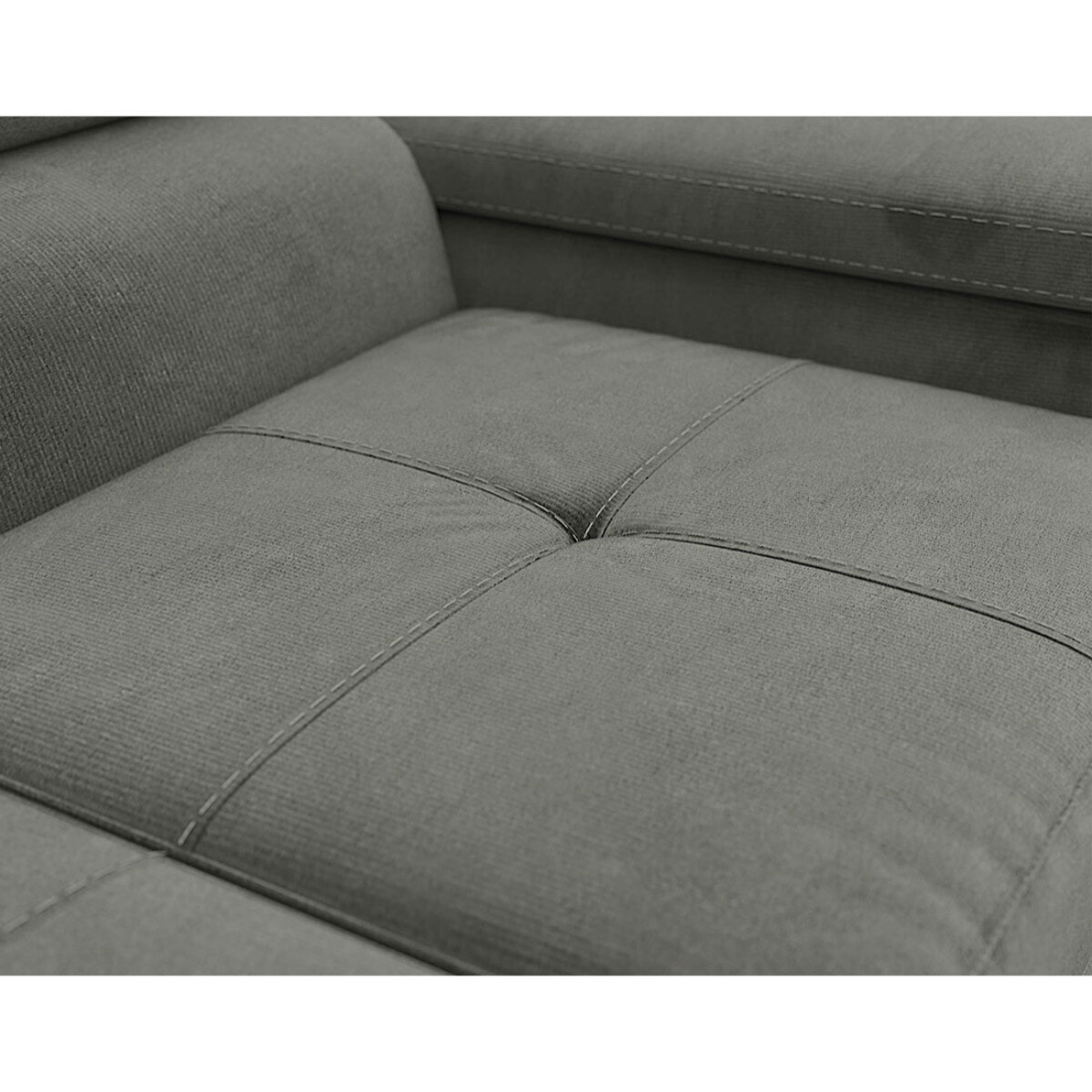 Pablo - canapé droit 2 places avec têtières ajustables - en velours - Gris