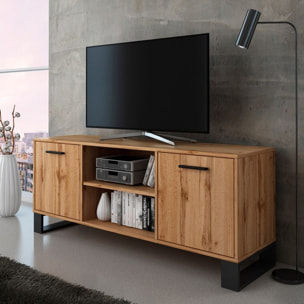 Mueble TV Raw 140 Roble oscuro - Negro