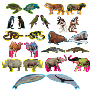 WWF ROMPECABEZAS 12 EN 1 ANIMALES