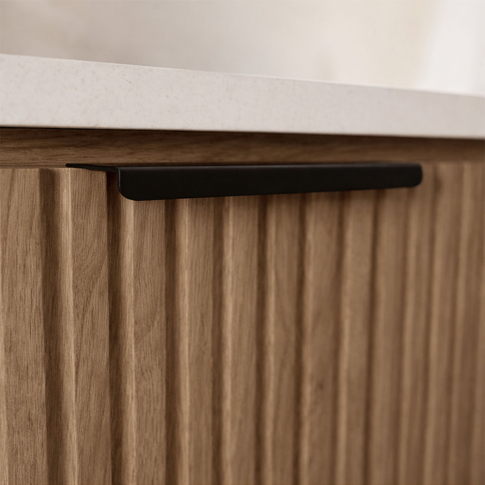 Pack Meuble salle de bain 60cm et Colonne de rangement - Façades Ondulées Décor Bois - MILO