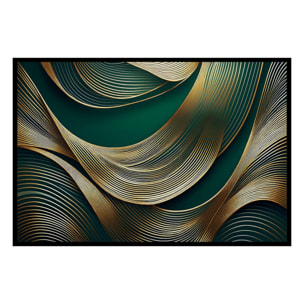 Affiche encadrée design graphique sphère noir et blanc Affiche + cadre en métal - Noir