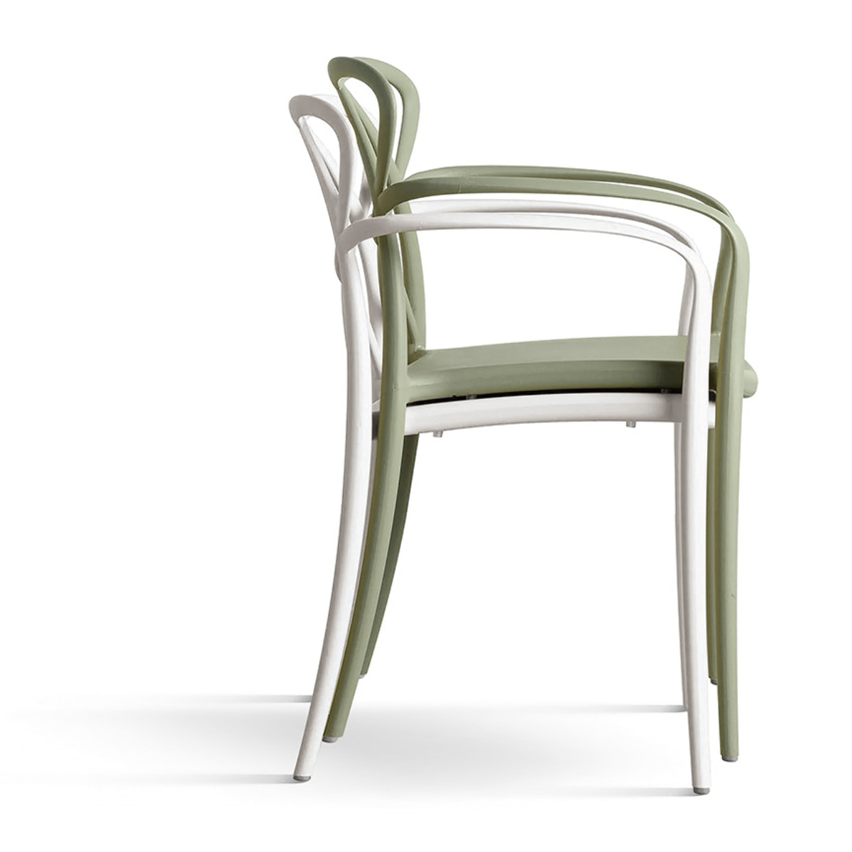 Set di 4 poltroncine LONG ISLAND in polipropilene taupe