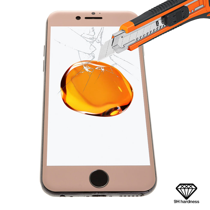 DAM PROTEZIONE IN VETRO TEMPERATO CON BORDO NERO IPHONE 7/IPHONE 8 613 Cm. Colore: oro rosa