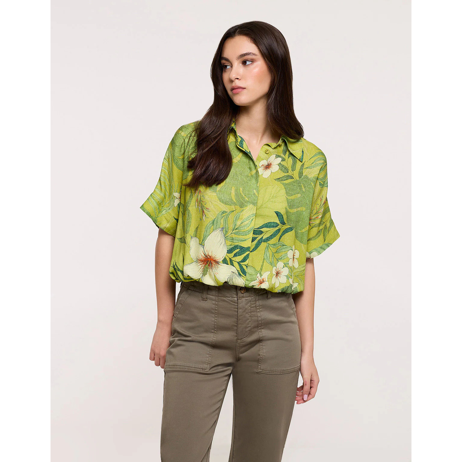 Camisa Manga Corta Verde Pistacho - Leafiros