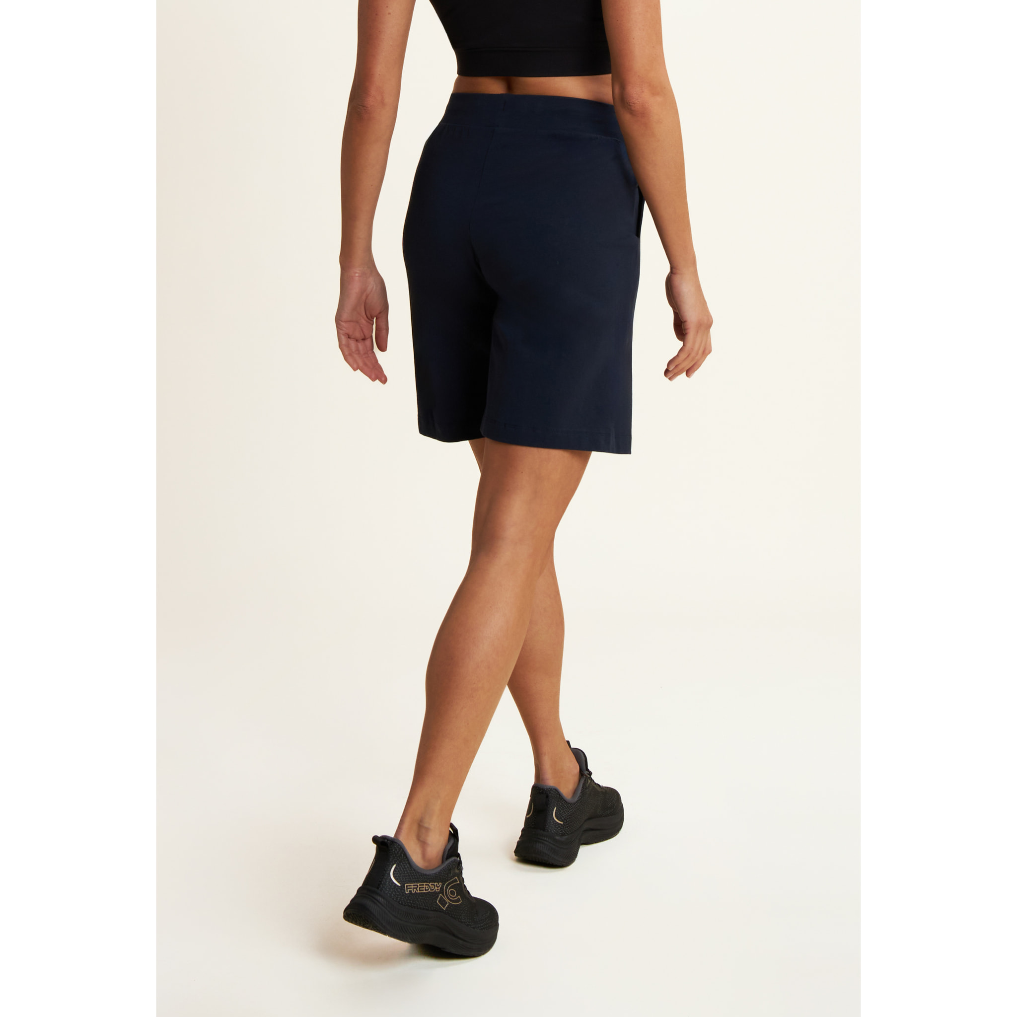 Bermuda in jersey con logo perline