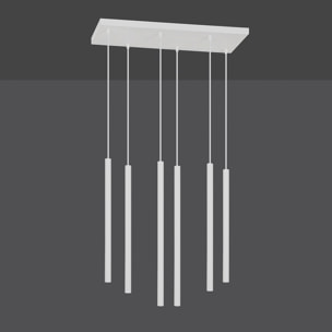 Lampada a sospensione Selter in acciaio bianco opaco