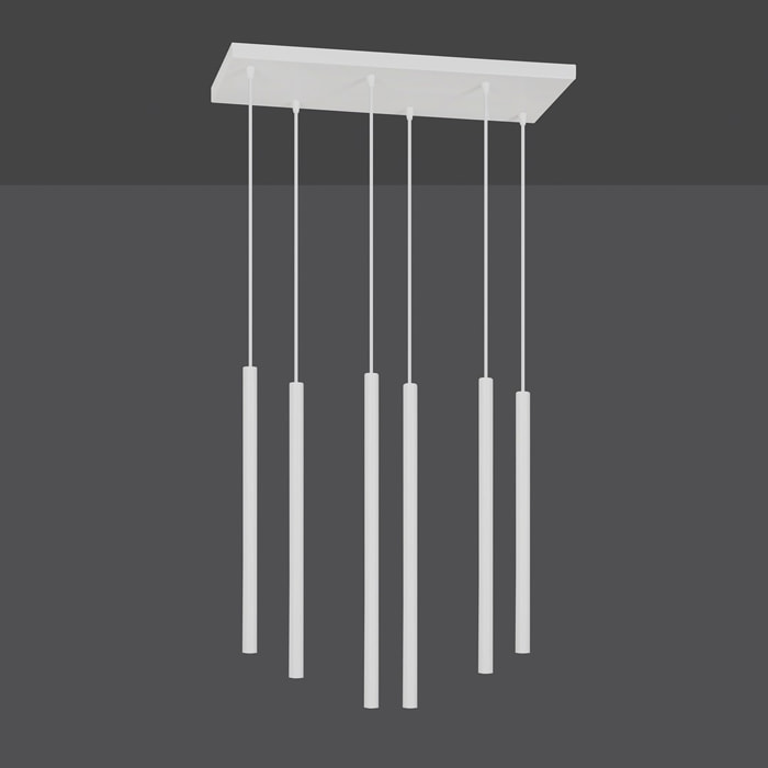 Lampada a sospensione Selter in acciaio bianco opaco
