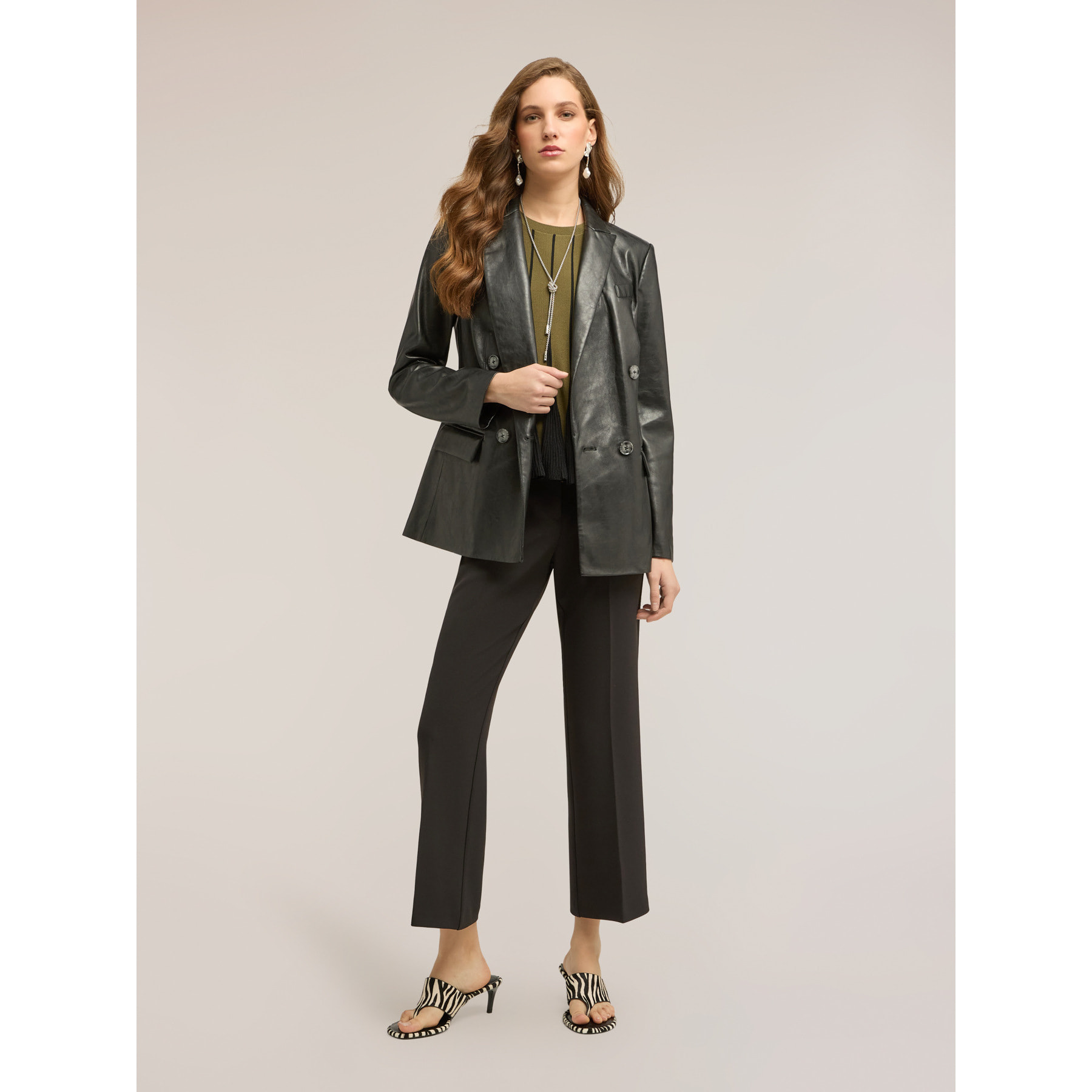 Motivi - Giacca blazer doppiopetto con revers - Nero