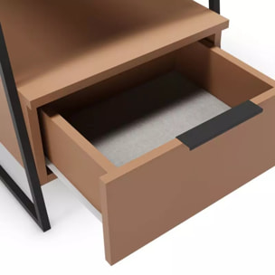 Mesita de noche Oksa Terracota - Negro