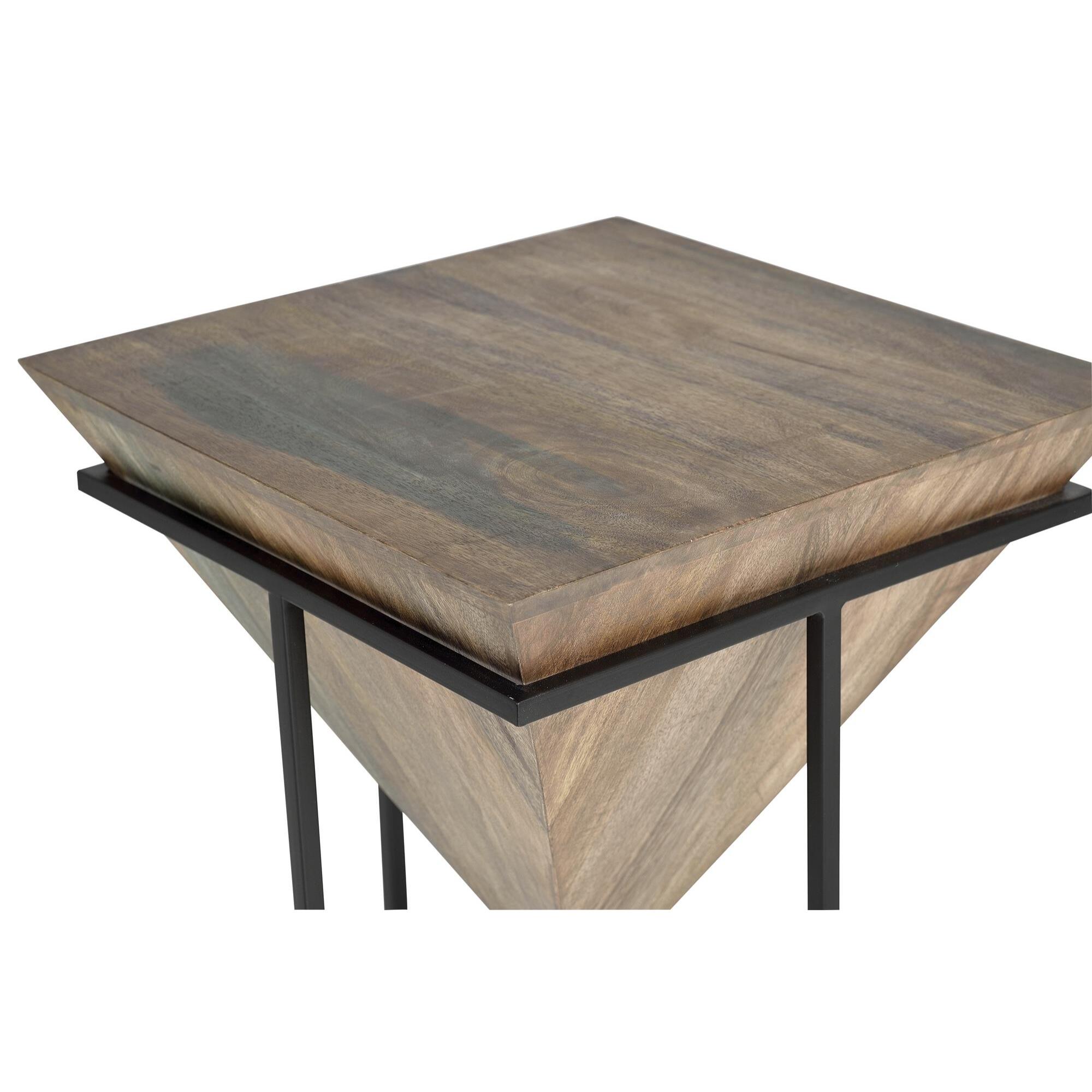 Mesa auxiliar - madera y metal - 63x50x50cm