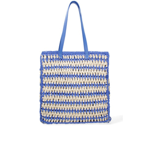 Borsa a spalla da donna - Modello False - Paglia intrecciata - 37.0 x 38.0 x 21.0 cm