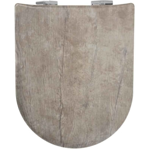 Abattant wood slim déclipsable esprit vieux chêne - Marron Clair