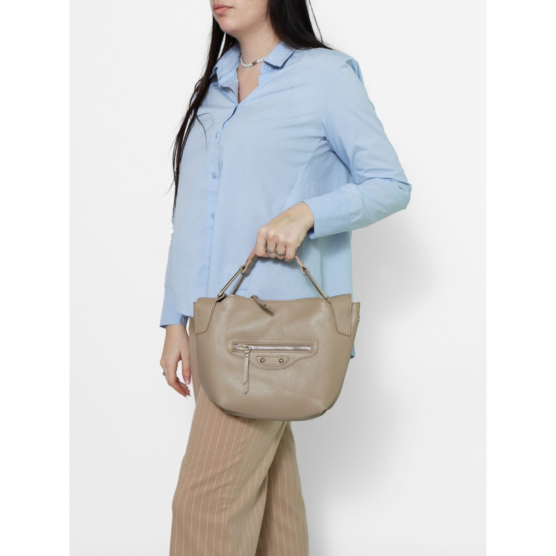 Borsa a mano da donna - Modello False - Vera pelle - 29.0 x 20.0 x 9.0 cm