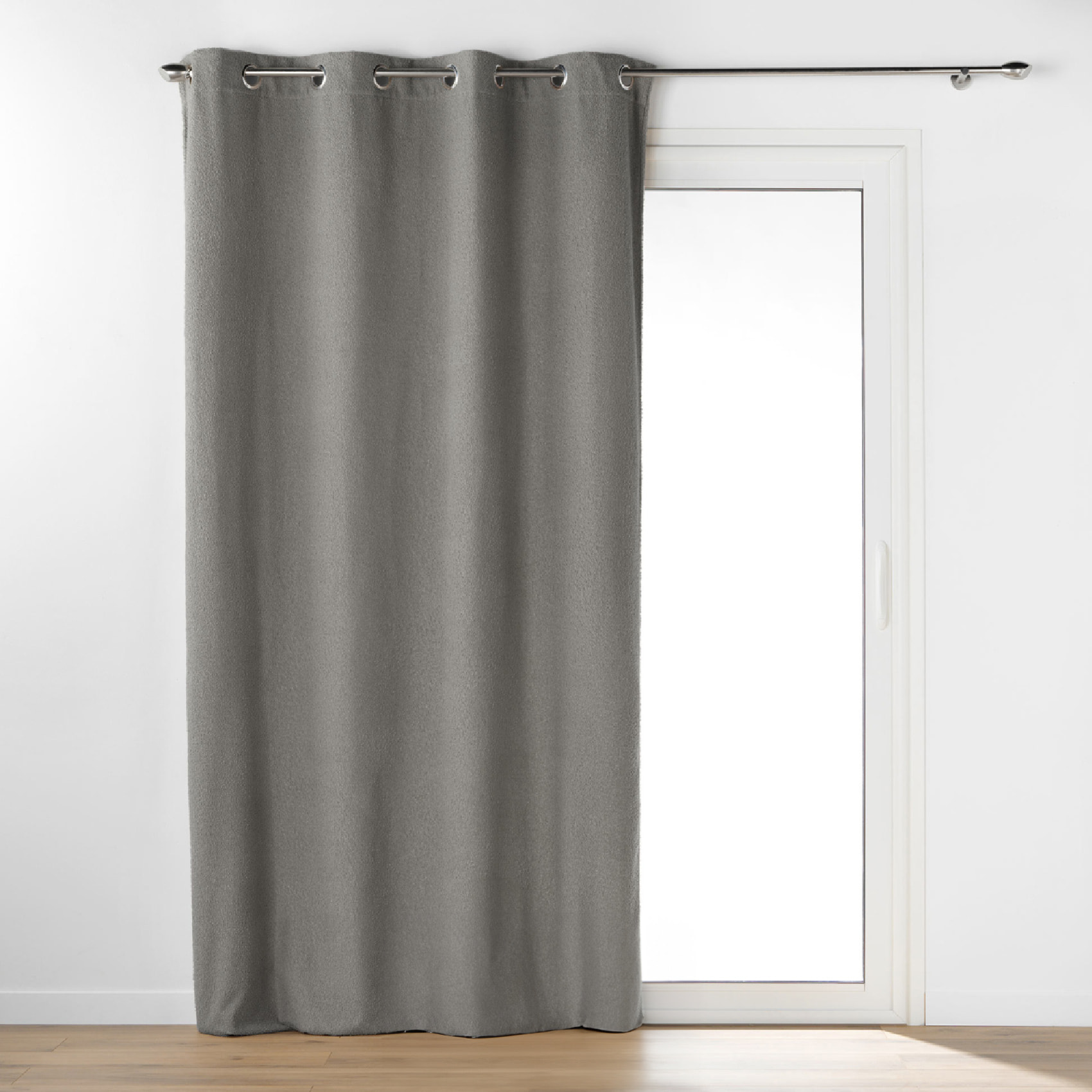 Rideau bouclette à oeillets - Gris