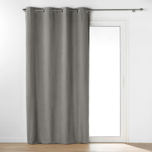 Rideau bouclette à oeillets - Gris