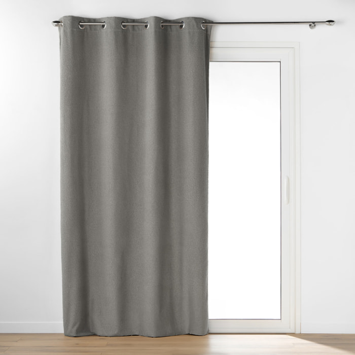Rideau bouclette à oeillets - Gris