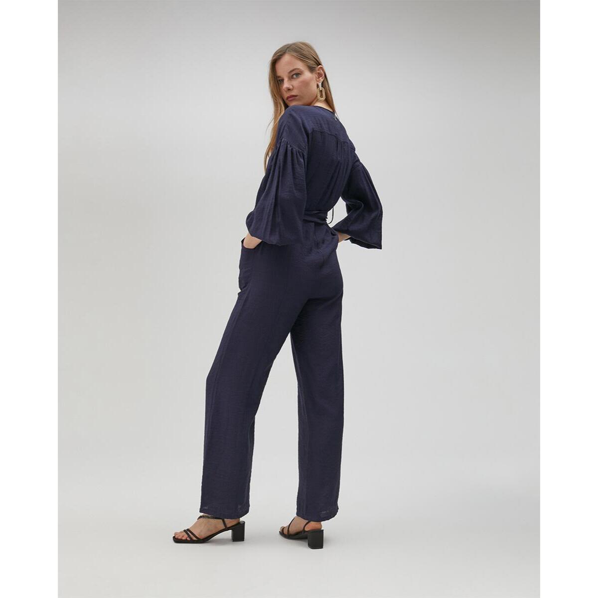 Tuta in denim con cerniera