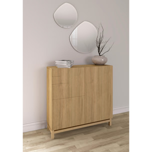 Zapatero Copenhague melamina roble dorado patas roble dorado 90x90x27 cm