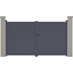 Portail aluminium "Maurice" - 299.5 x 155.9 cm - Gris