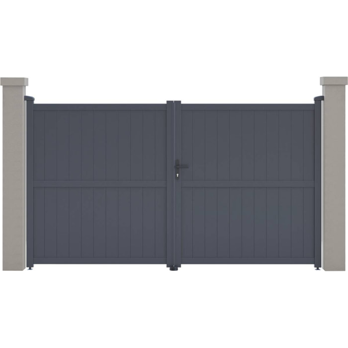 Portail aluminium "Maurice" - 299.5 x 155.9 cm - Gris