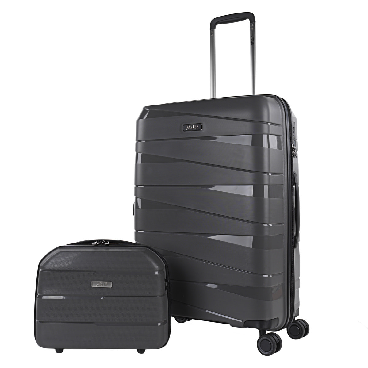 Juego De Maletas Rígidas Pp Jaslen Stuttgart Marron Metalizado