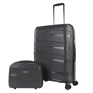 Juego De Maletas Rígidas Pp Jaslen Stuttgart Marron Metalizado