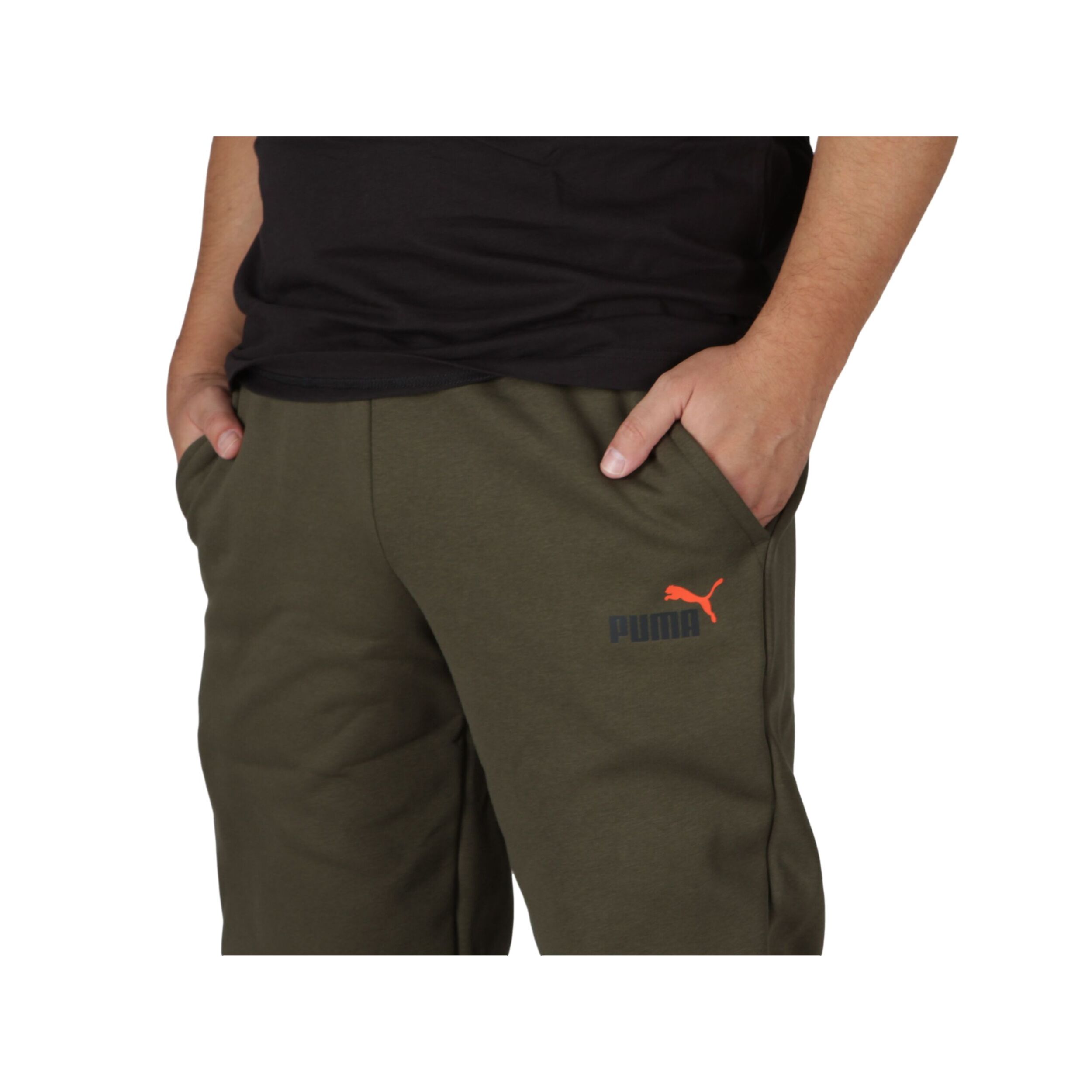 Pantaloni Puma Ess+ 2 Col Logo Pant Dark Olive Verde