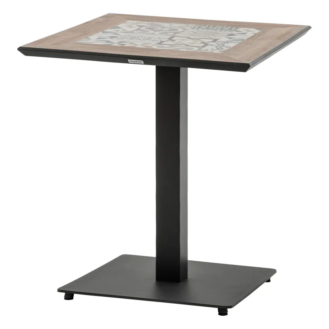 Table de jardin bistro "Lambada" céramique & graphite 2 places en acier et céramique