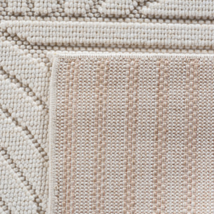 HELIX - Tapis moderne effet laine bouclé à motif géométrique en relief crème