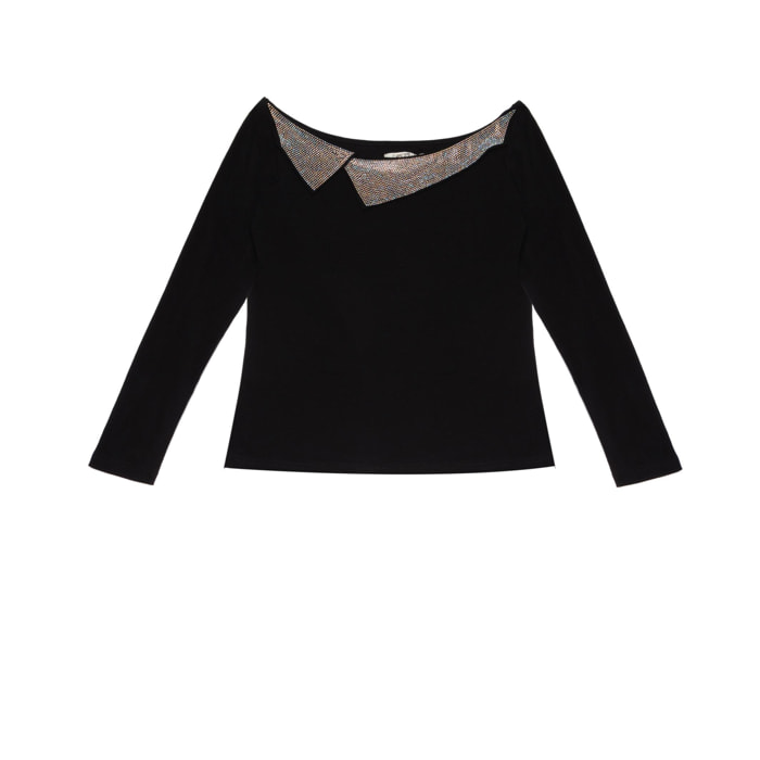Camomilla - T-shirt SHEENA in cotone, nero (48)