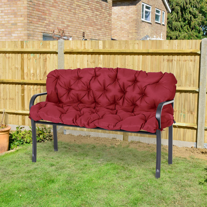 Coussin matelas assise dossier pour banc de jardin balancelle canapé 3 places grand confort 150 x 98 x 8 cm rouge