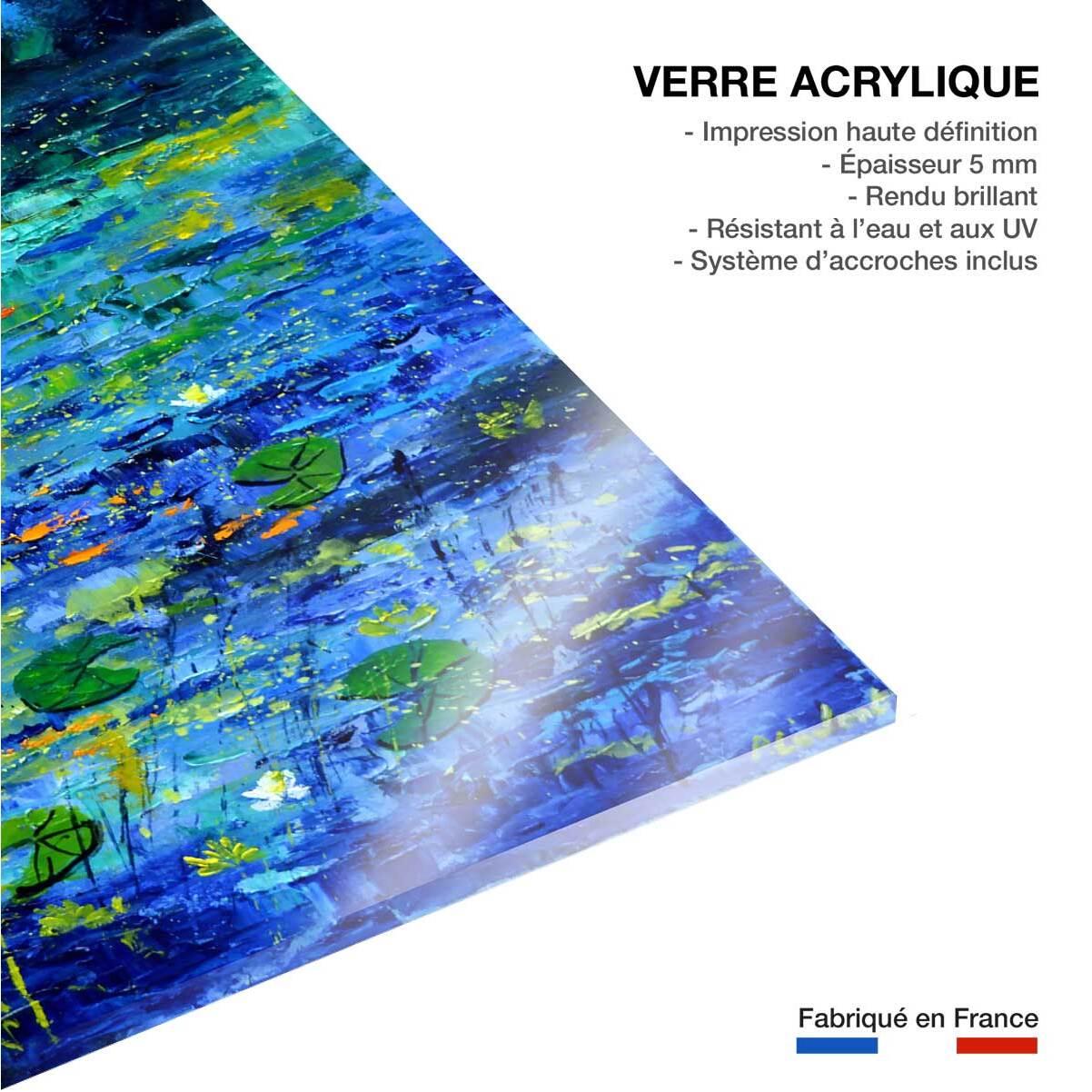 Tableau paysage nenuphars et nymphéas Tableau plexiglas