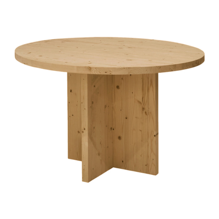 Table à manger ronde en bois massif ton chêne moyen Ø110 Hauteur: 75 Longueur: 110 Largeur: 110