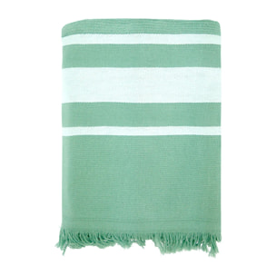 Fouta doublée éponge - Caraibes Fougère - 90x170cm - 340g/m²