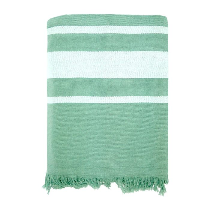 Fouta doublée éponge - Caraibes Fougère - 90x170cm - 340g/m²