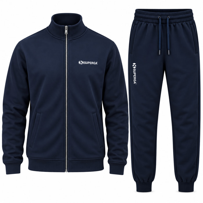 Tuta Uomo SUPERGA Cotone Felpato Full Zip
