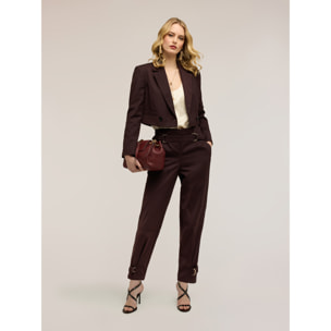 Motivi - Pantaloni in poliviscosa con cinturini - Marrone