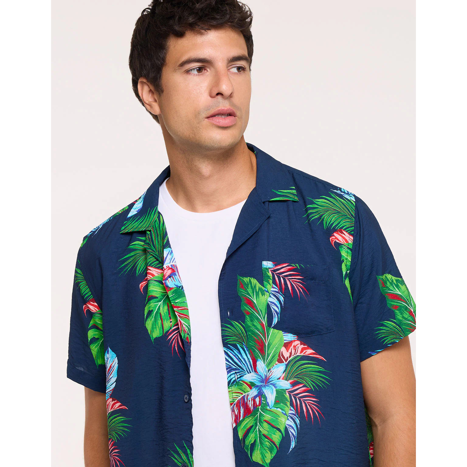 Camisa Manga Corta Azul Marino - Cattaneo
