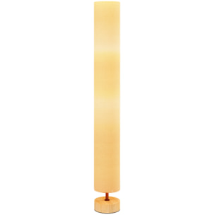 Lámpara de Pie Moderna Lámpara de Salón con Casquillo Máx. 40 W E27 Pantalla de Lino y Marco de Metal para Dormitorio Ø15x120 cm Beige