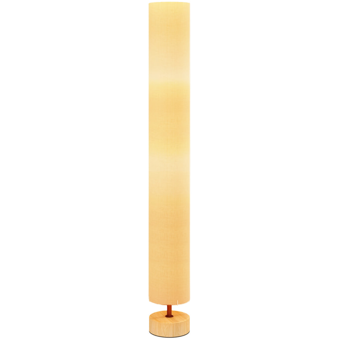Lámpara de Pie Moderna Lámpara de Salón con Casquillo Máx. 40 W E27 Pantalla de Lino y Marco de Metal para Dormitorio Ø15x120 cm Beige
