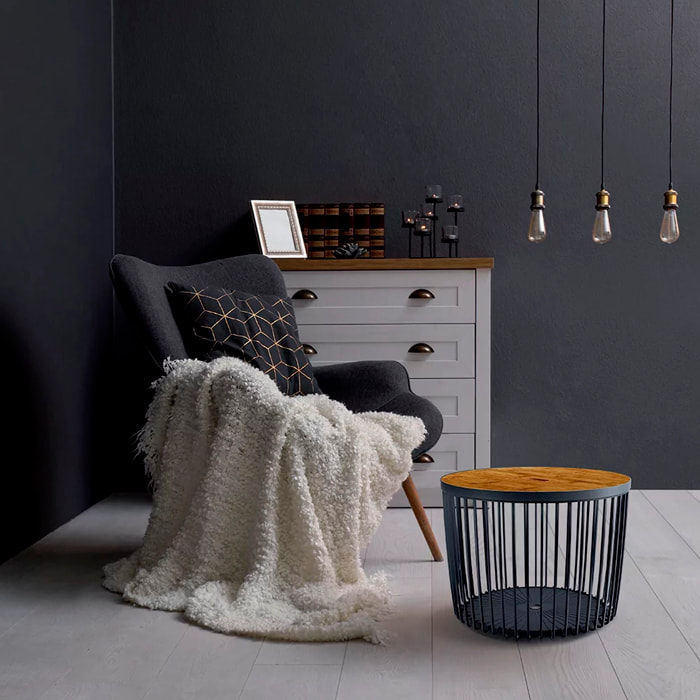 Cesta de jardín soporte - mesa auxiliar decorativa clubo 25l., dimensiones (mm) 335x335x330, color antracita