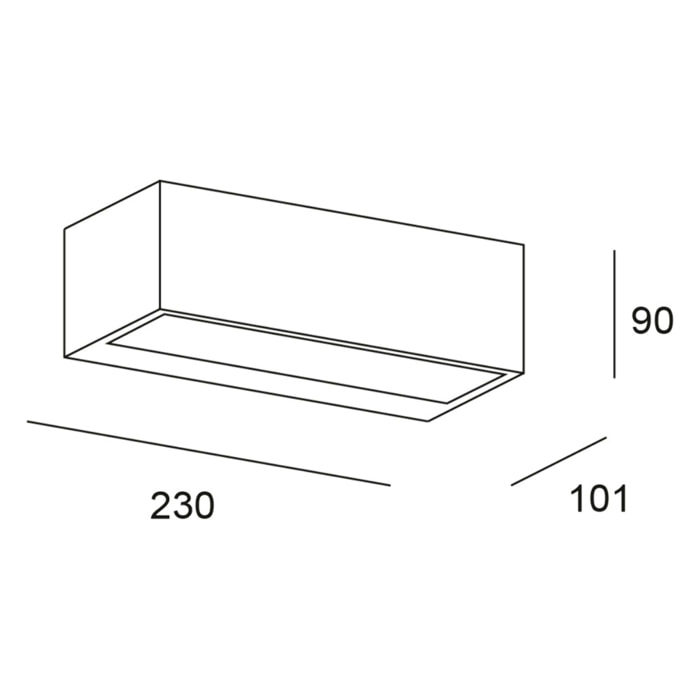 Forlight Ara big aplique exterior de empotrable de pared para bombilla E27 en color gris