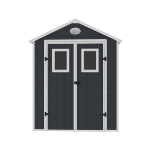 Abri de jardin résine "Texas" - 5.23 m² - kit d'ancrage inclus  - Anthracite