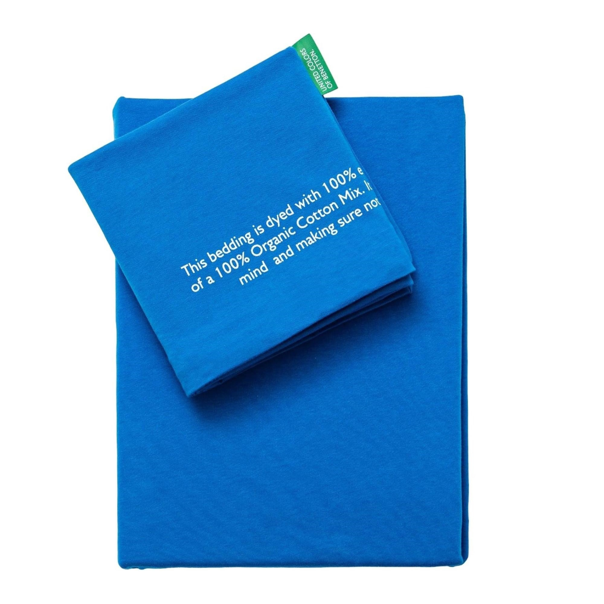 Set 2pc cama (funda nórdica 135x200cm + funda de almohada 80x80cm) 140gsm 100% algodón azul united in green be