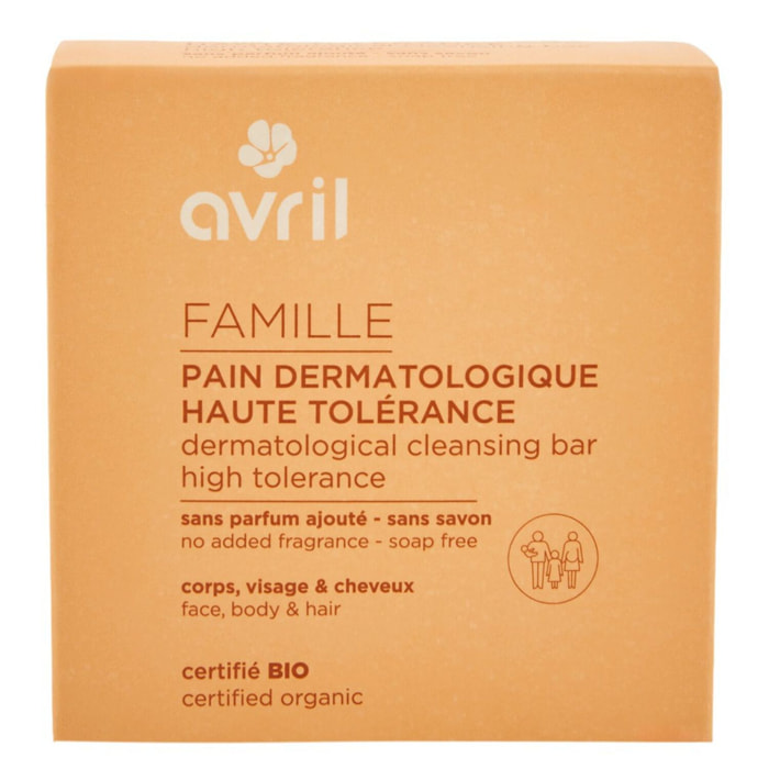 Pain Dermatologique - Savon Corps Visage & Cheveux Certifié Bio 110g