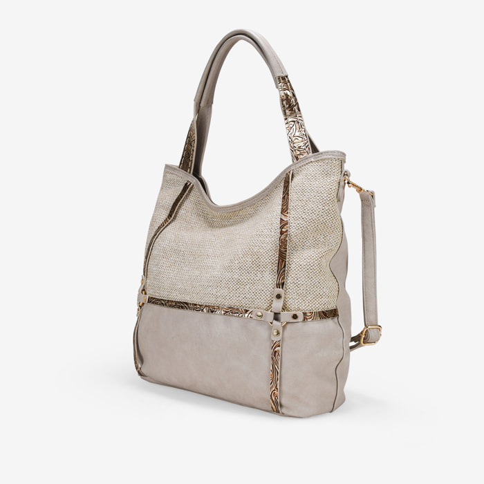 Bolso de hombro tostado con cremallera