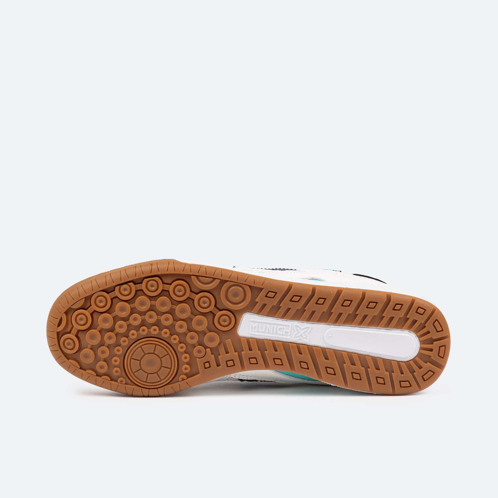 MUNICH CONTINENTAL Zapatillas fútbol sala de piel clásicas diseño profesional Blanco y Azul Marino
