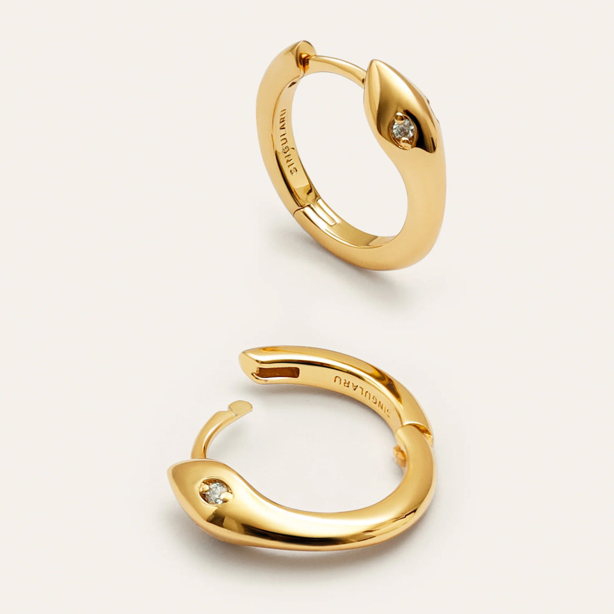 Pendientes Aro Serpiente Baño Oro