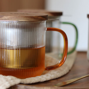 Tisanière en verre et anse ambre 300ml KARL